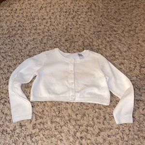 White cropped cardigan sweater